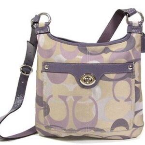 Coach Crossbody Bag in Purple and Cream NWOT